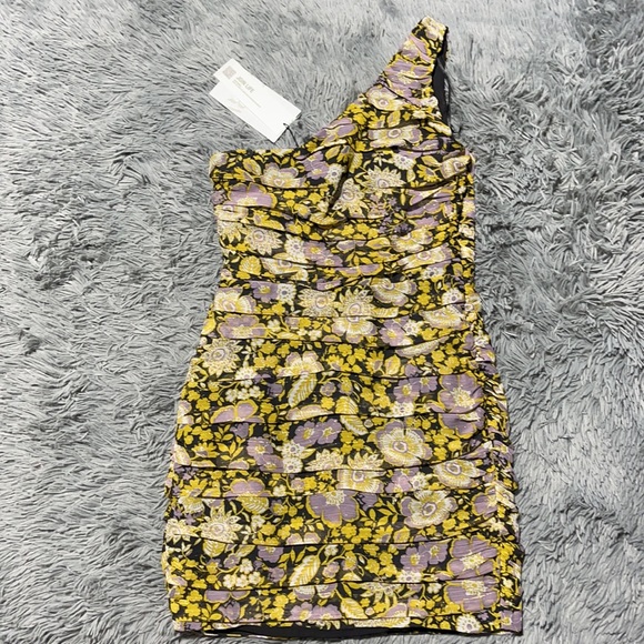 💐💐ZARA Floral Ruched One Shoulder Mini Dress💐💐 - Picture 7 of 11